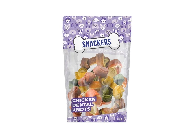Snackers Dental Knotted Bones with Chicken, Chicken Dog Treat