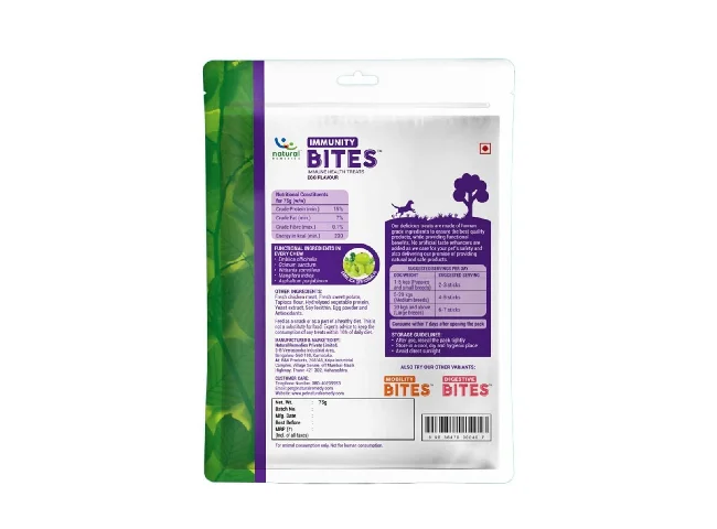 Natural Remedies Immunity Bites, Immune Health Treats, Egg Flavour Egg Dog Treat