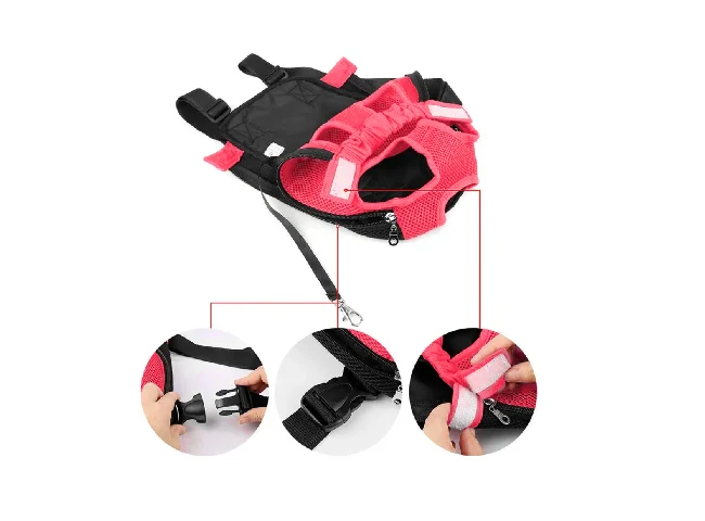 Pet Carrier Bag Red Backpack Pet Carrier (Suitable For Dog, Cat)