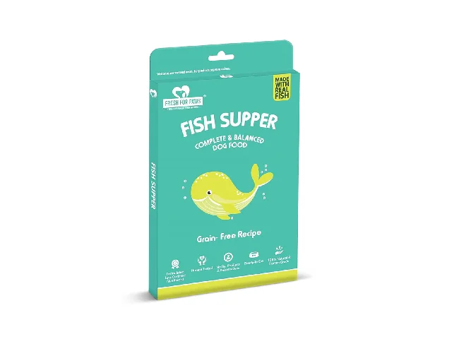 FRESH FOR PAWS Fish Supper Fresh Dog Food-300 gm Cod 0.3 kg Wet Adult Dog Food