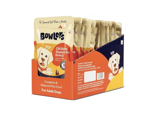 Bowlers bowlers platter in gravy Chicken 0.96 kg (12x0.08 kg) Wet Adult Dog Food