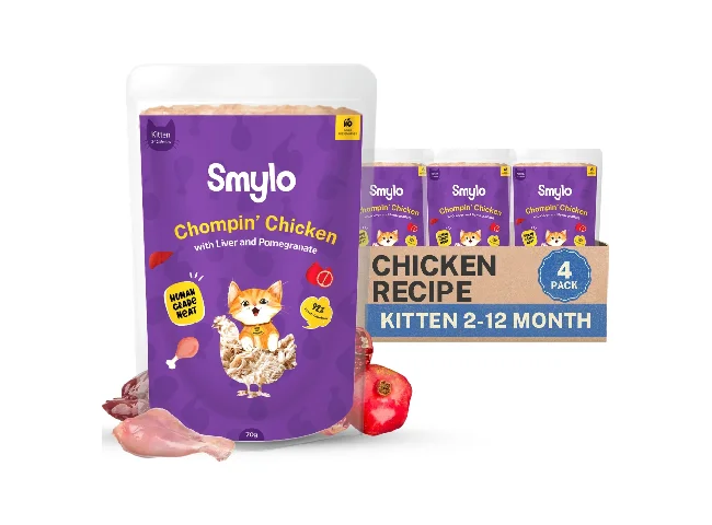 Natural Healthy Wet Kitten Food (2-12 Months) Chicken, Liver 0.28 kg (4x0.07 kg) Wet Young Cat Food