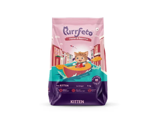 dry cat food chicken & ocean fish (kitten) 3 Kg | 40% reduction in UTD Fish 3 kg Dry Young Cat Food