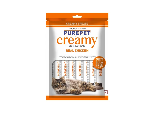 Purepet Creamy Lickable (15g x24 Pieces) Real Chicken Cat Treat
