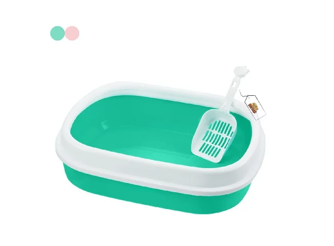 Petfun Cat Litter Box with Scooper Tray - Semi Closed S...