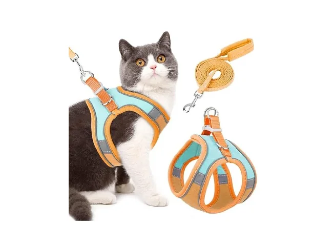 soft padded cat harness and leash set Dog & Cat Collar & Leash