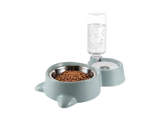 Double Dog Bowls Automatic Water Dispenser Bottle Water Plastic Pet Bowl & Bottle