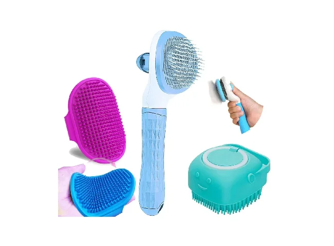 All-in-One Pet Combo Pack for Dogs & Cats – Brush- Shampoo- palm 