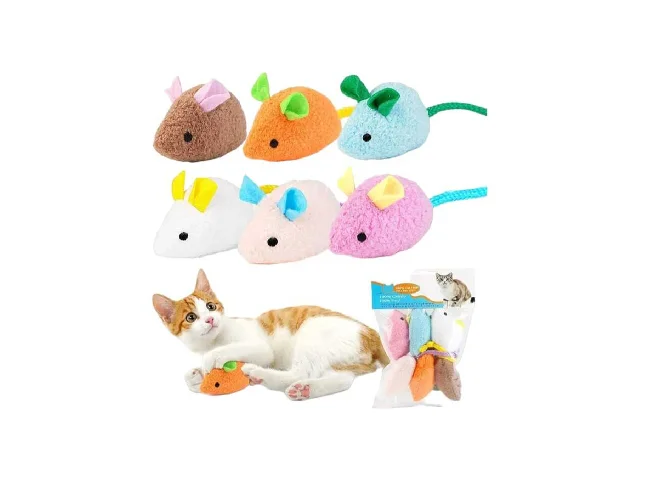 Cat Toy Catnip Mice, Cat and Kitten Toy Mouse 3 Pcs Pack Cotton Soft Toy For Cat