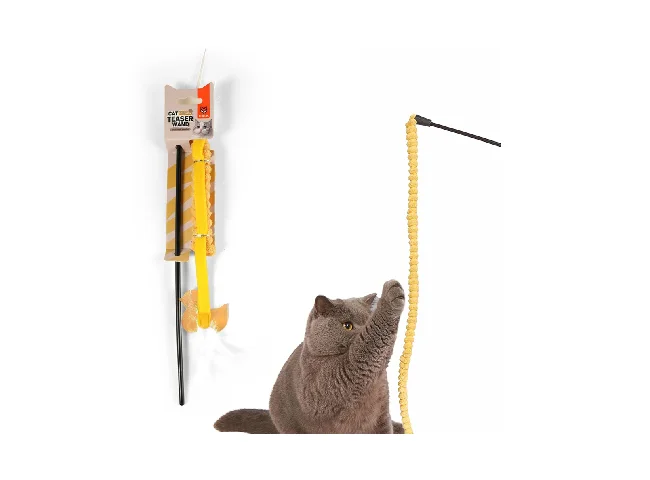 Cat Teaser Toy 2Asst Wooden Fetch Toy For Cat