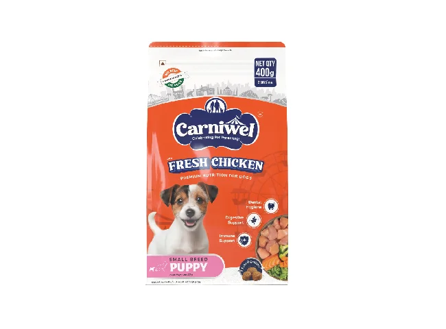 Carniwel Fresh Chicken Dry Dog Food for Small Breed, Puppy Chicken 0.4 kg Dry Young Dog Food