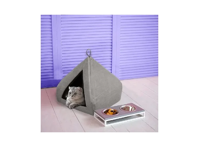Cat Beds for Indoor - 2 in 1 Cat Cave House Tent for Kittens and Small Pets with S Pet Bed (BLUE)