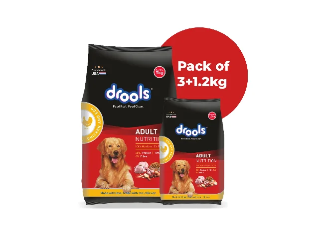 Drools 3+ 1.2 kg free Real Chicken and Egg 4.2 Kg Dry Adult Dog Food
