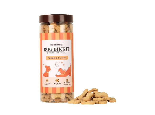 Dog Biscuits with Pumpkin & Carrot Crunch | Gluten-Free Treats for Dogs | Carrot Dog Treat (1000 g, Pack of 2)