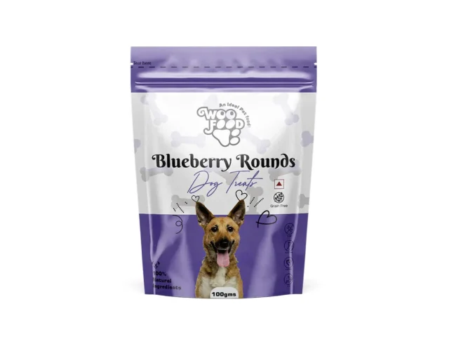 All4pets WooFood Blueberry Rounds Dog Treats -100gm Fruit 0.1 kg Dry All Life Stages Dog Food