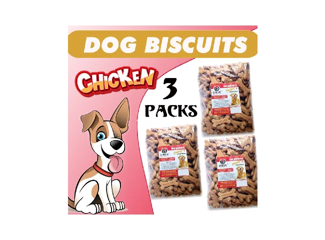 Dog Food Freshly Baked Real Chicken Adult Dog Biscuits , Chicken Dog Treat (3 kg, Pack of 3)