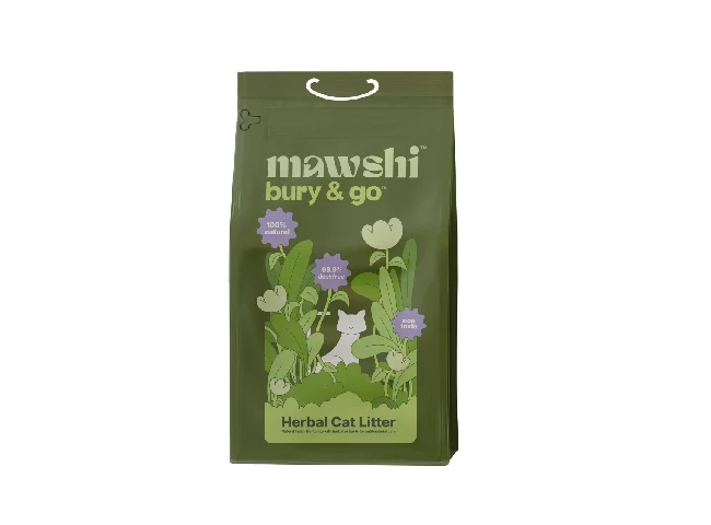 bury & go Herbal Cat Litter 3X Stronger Absorption 99.9% Dust Free - 5 KG Pet Litter Tray Refill